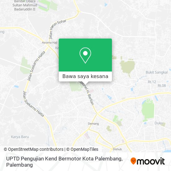 Peta UPTD Pengujian Kend Bermotor Kota Palembang