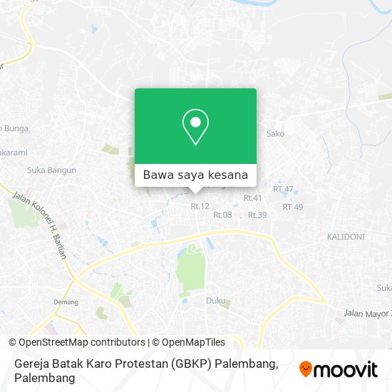 Peta Gereja Batak Karo Protestan (GBKP) Palembang