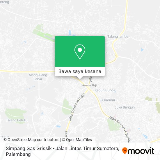 Peta Simpang Gas Grissik - Jalan Lintas Timur Sumatera