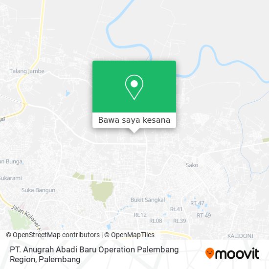 Peta PT. Anugrah Abadi Baru Operation Palembang Region