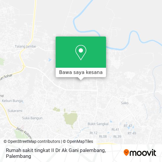 Peta Rumah sakit tingkat II Dr Ak Gani palembang