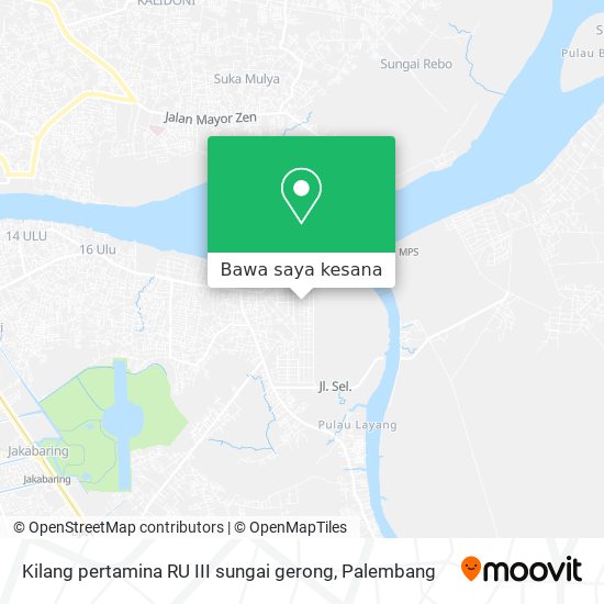 Peta Kilang pertamina RU III sungai gerong