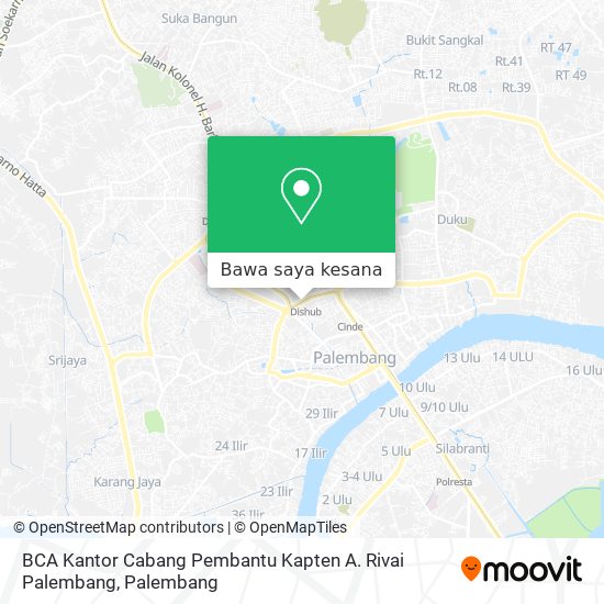 Peta BCA Kantor Cabang Pembantu Kapten A. Rivai Palembang