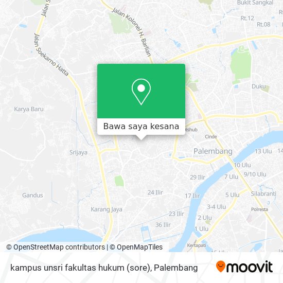Peta kampus unsri fakultas hukum (sore)