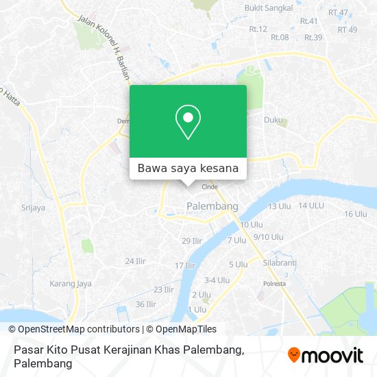 Peta Pasar Kito Pusat Kerajinan Khas Palembang