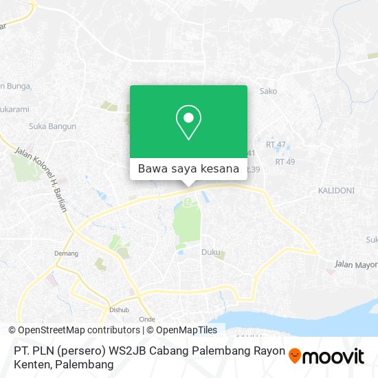 Peta PT. PLN (persero) WS2JB Cabang Palembang Rayon Kenten