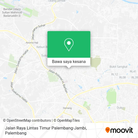 Peta Jalan Raya Lintas Timur Palembang-Jambi