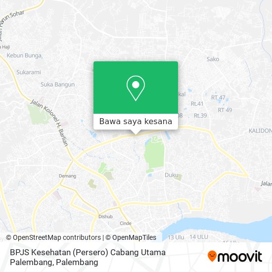 Peta BPJS Kesehatan (Persero) Cabang Utama Palembang