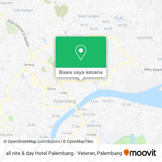 Peta all nite & day Hotel Palembang - Veteran