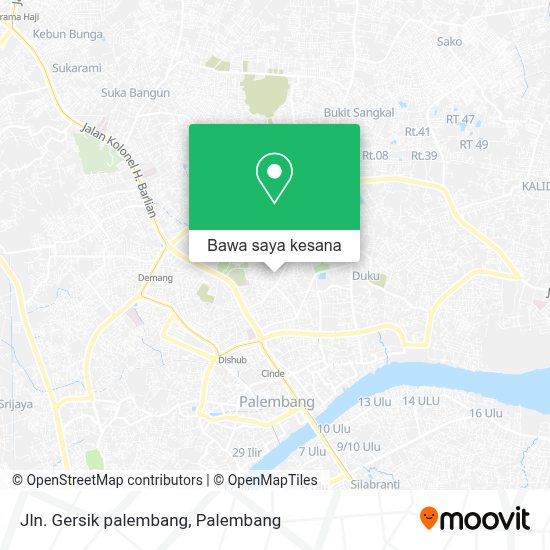 Cara ke Jln. Gersik palembang di Palembang menggunakan Bis atau Kereta