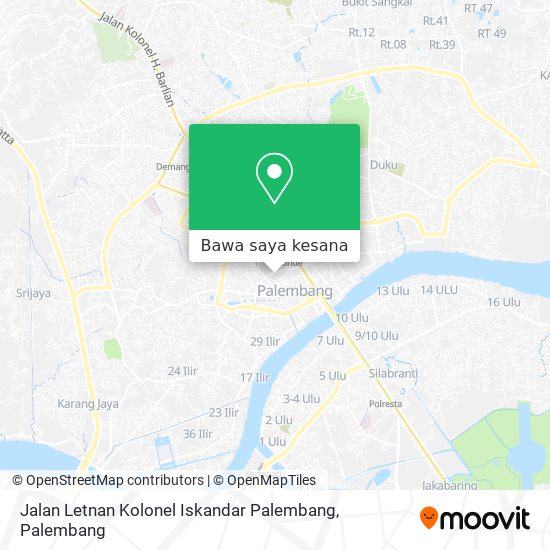 Peta Jalan Letnan Kolonel Iskandar Palembang