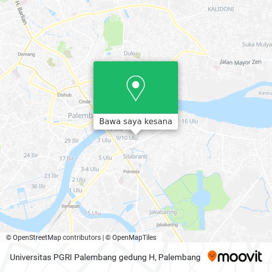 Peta Universitas PGRI Palembang gedung H