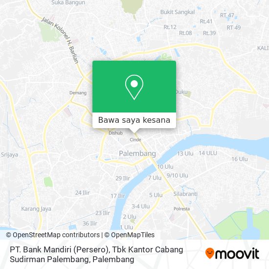 Peta PT. Bank Mandiri (Persero), Tbk Kantor Cabang Sudirman Palembang