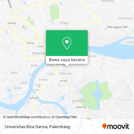 Peta Universitas Bina Darma