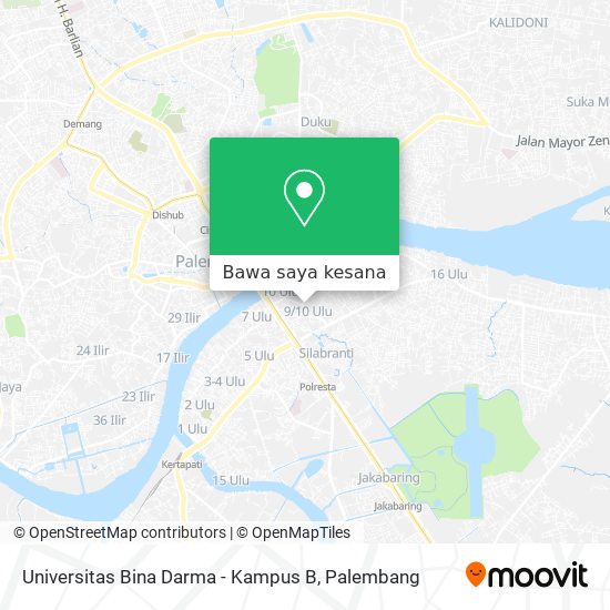 Peta Universitas Bina Darma - Kampus B