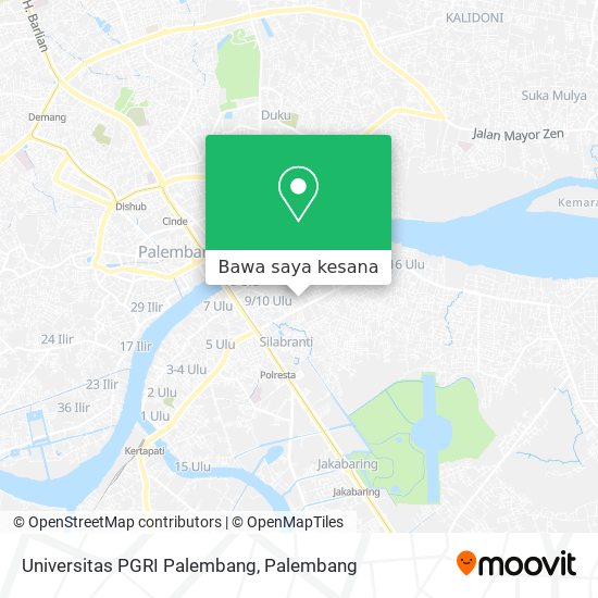 Peta Universitas PGRI Palembang