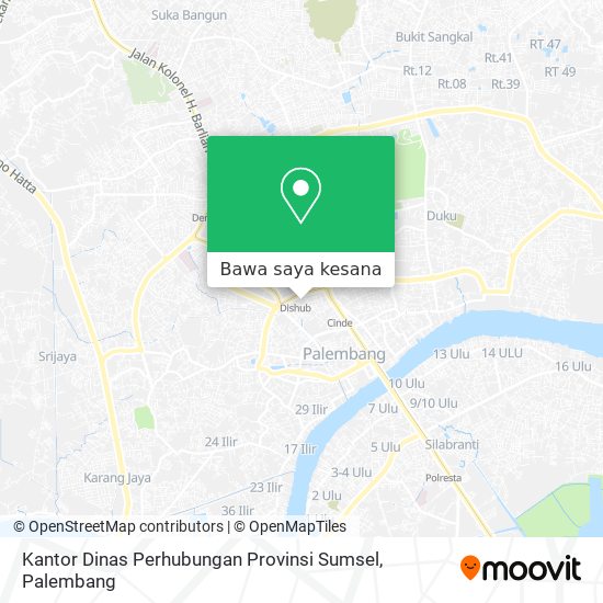 Peta Kantor Dinas Perhubungan Provinsi Sumsel