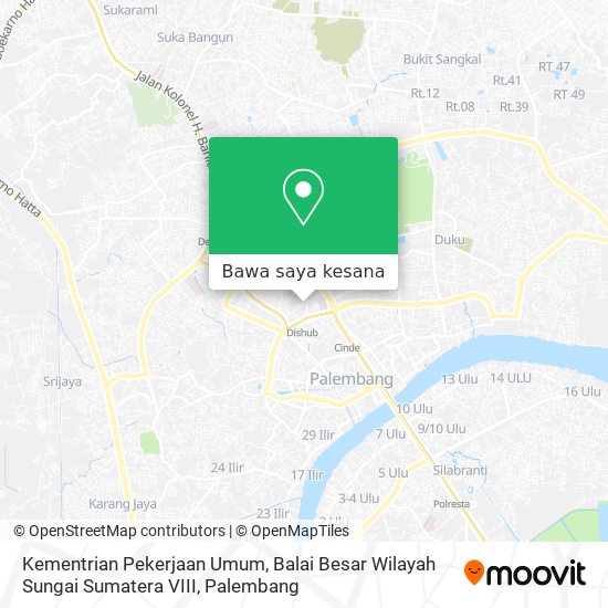 Peta Kementrian Pekerjaan Umum, Balai Besar Wilayah Sungai Sumatera VIII