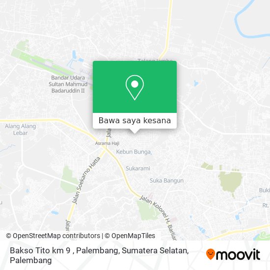 Peta Bakso Tito km 9 , Palembang, Sumatera Selatan