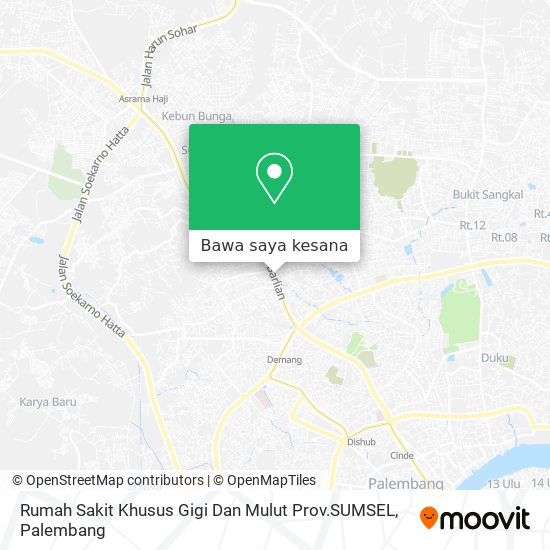 Peta Rumah Sakit Khusus Gigi Dan Mulut Prov.SUMSEL