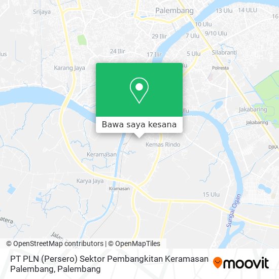 Peta PT PLN (Persero) Sektor Pembangkitan Keramasan Palembang