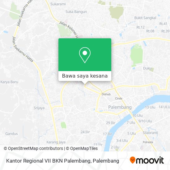Peta Kantor Regional VII BKN Palembang