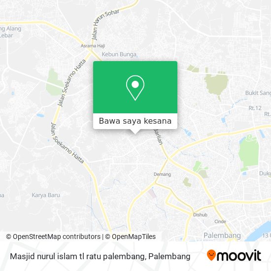 Peta Masjid nurul islam tl ratu palembang