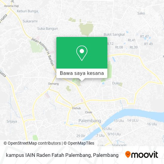 Peta kampus IAIN Raden Fatah Palembang