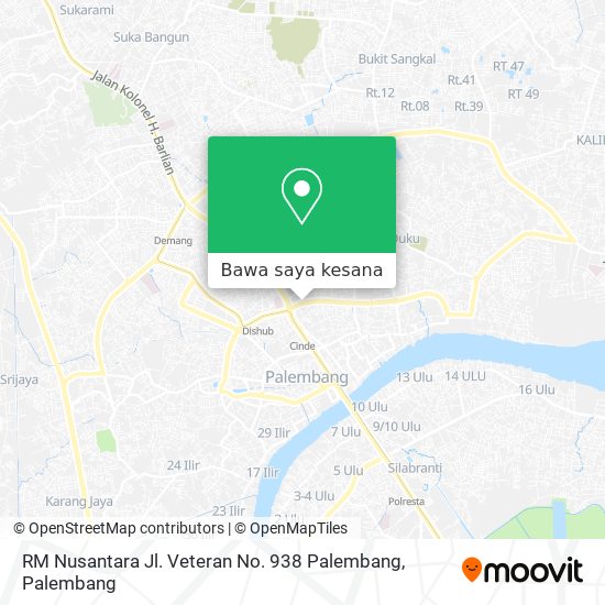 Peta RM Nusantara Jl. Veteran No. 938 Palembang