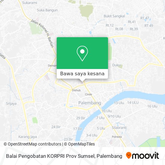 Peta Balai Pengobatan KORPRI Prov Sumsel