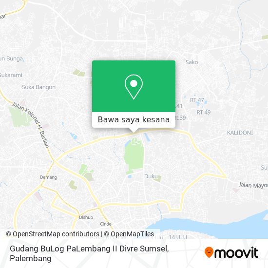 Peta Gudang BuLog PaLembang II Divre Sumsel