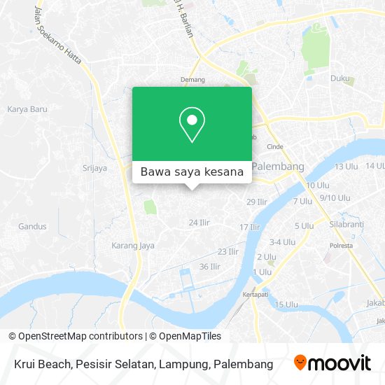 Peta Krui Beach, Pesisir Selatan, Lampung