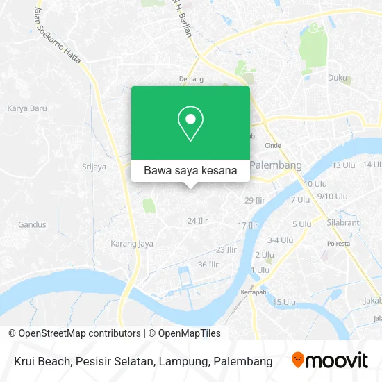 Peta Krui Beach, Pesisir Selatan, Lampung