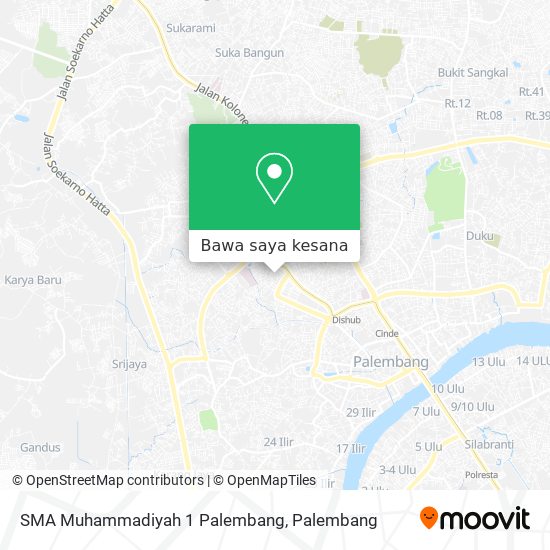 Peta SMA Muhammadiyah 1 Palembang