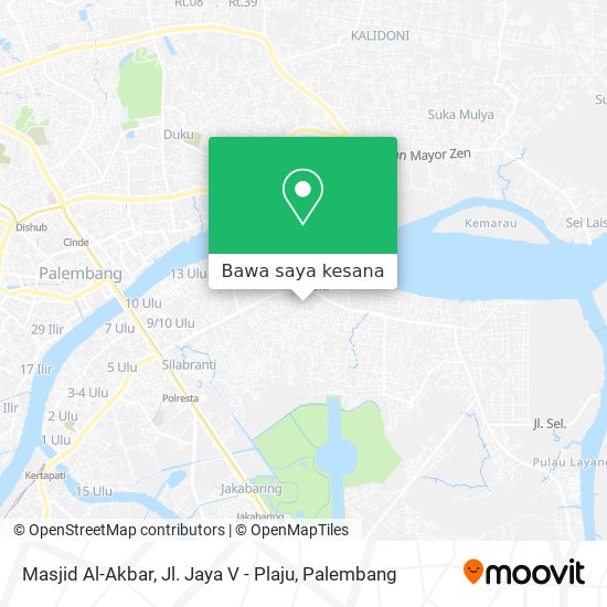Peta Masjid Al-Akbar, Jl. Jaya V - Plaju