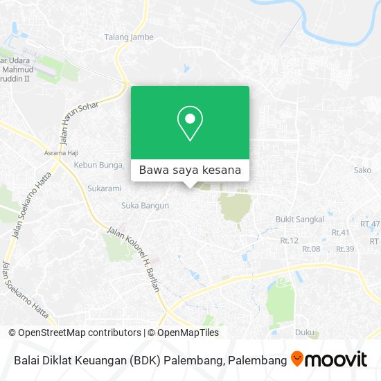 Peta Balai Diklat Keuangan (BDK) Palembang