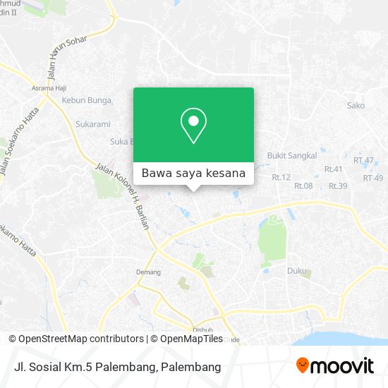 Peta Jl. Sosial Km.5 Palembang