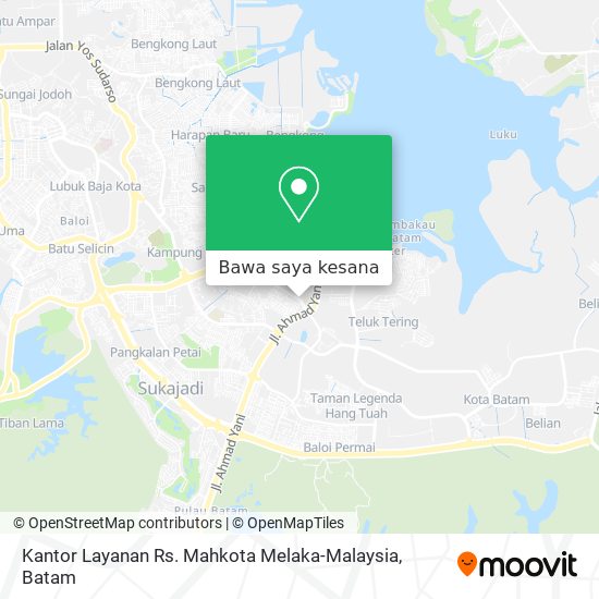 Peta Kantor Layanan Rs. Mahkota Melaka-Malaysia