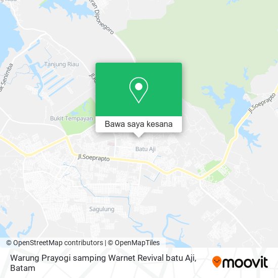Peta Warung Prayogi samping Warnet Revival batu Aji