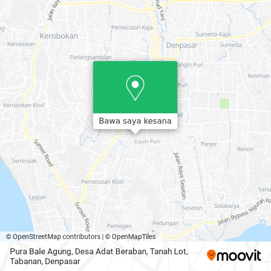 Peta Pura Bale Agung, Desa Adat Beraban, Tanah Lot, Tabanan