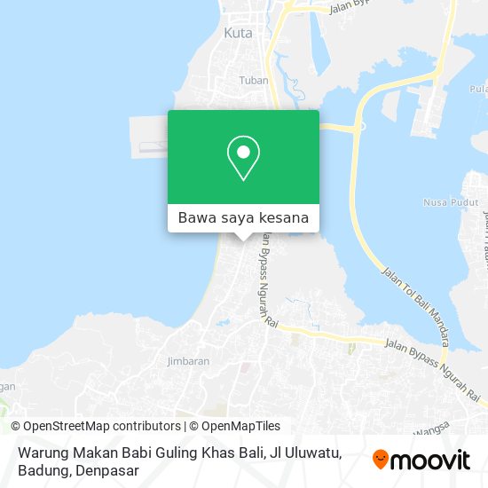 Peta Warung Makan Babi Guling Khas Bali, Jl Uluwatu, Badung