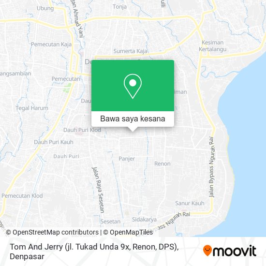 Peta Tom And Jerry (jl. Tukad Unda 9x, Renon, DPS)