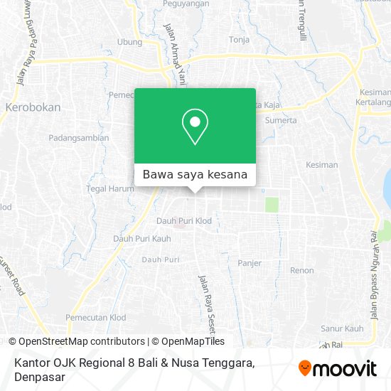 Peta Kantor OJK Regional 8 Bali & Nusa Tenggara