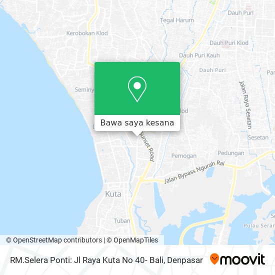 Peta RM.Selera Ponti: Jl Raya Kuta No 40- Bali