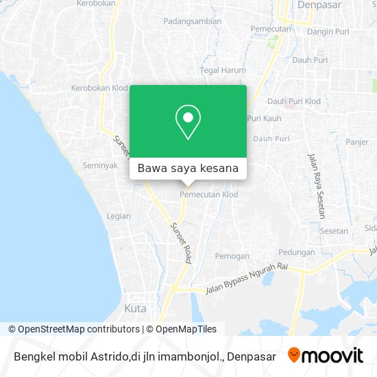 Peta Bengkel mobil Astrido,di jln imambonjol.