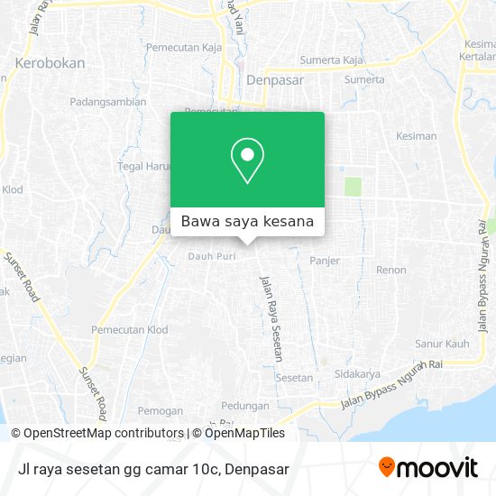 Peta Jl raya sesetan gg camar 10c
