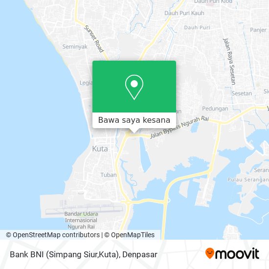 Peta Bank BNI (Simpang Siur,Kuta)