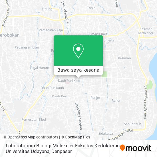 Peta Laboratorium Biologi Molekuler Fakultas Kedokteran Universitas Udayana