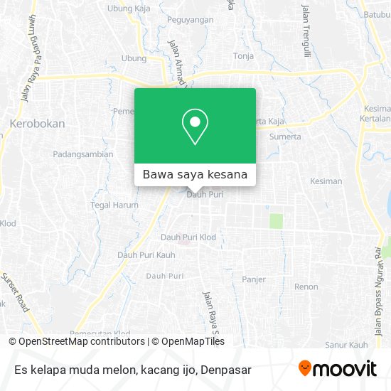 Peta Es kelapa muda melon, kacang ijo