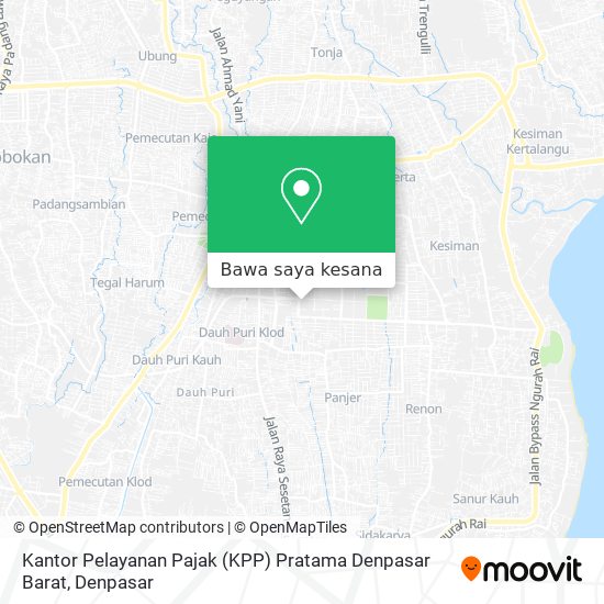 Peta Kantor Pelayanan Pajak (KPP) Pratama Denpasar Barat